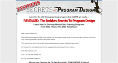 Desktop Screenshot of insidersecretstoprogramdesign.com